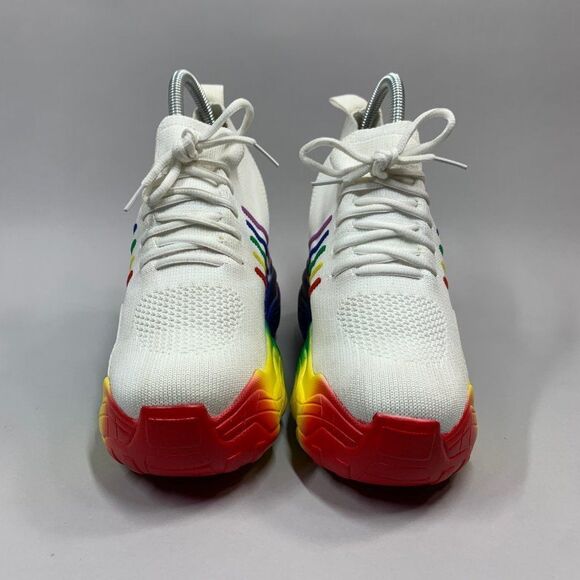 Anthony Wang Shoes Women's‎ 7.5 Rainbow Extra High Hidden Wedge Fashion Sneakers - Picture 3 of 14